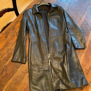 Italian leather 3/4 length coat